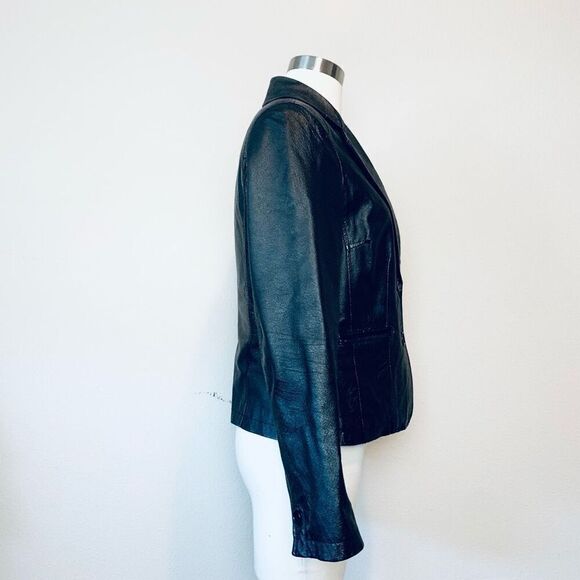 Vintage John Paul Richard Black Leather Jacket Coat Y2K Small S Blazer - Picture 2 of 10